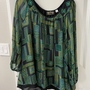Bob Mackie Blouse 3/4 Sleeve 2X